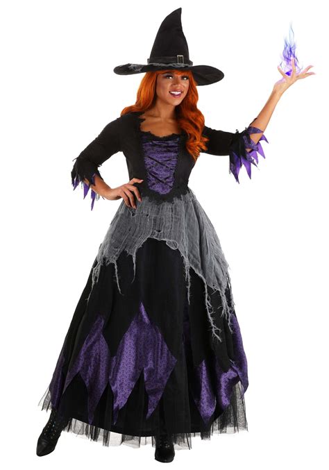 Add a Pop of Color to Your Costume with a Purple Witch Ensemble